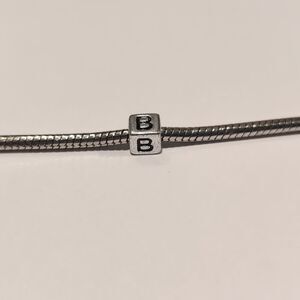 Silver B Spacer Charm for Pandora Style Bracelet‎